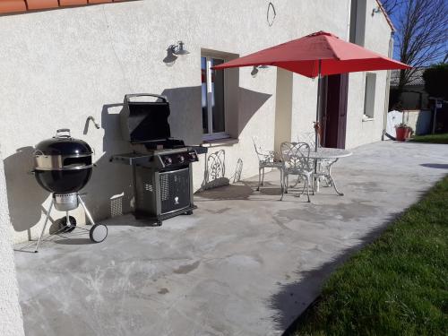 Patio bbq and pizza oven in winter